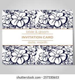 Wedding invitation cards with floral elements