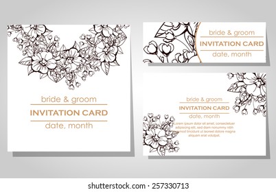 Wedding invitation cards with floral elements Wedding invitation cards with floral elements