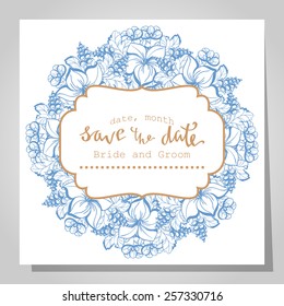 Wedding invitation cards with floral elements