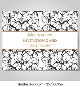 Wedding invitation cards with floral elements