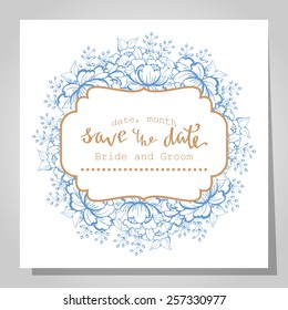 Wedding invitation cards with floral elements