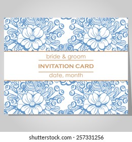Wedding invitation cards with floral elements