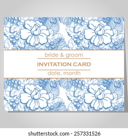 Wedding invitation cards with floral elements
