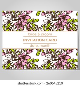 Wedding invitation cards with floral elements