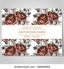 Wedding invitation cards with floral elements