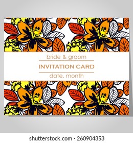 Wedding invitation cards with floral elements