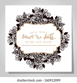Wedding invitation cards with floral elements