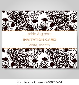 Wedding invitation cards with floral elements