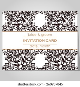 Wedding invitation cards with floral elements
