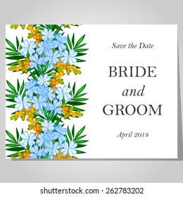 Wedding invitation cards with floral elements