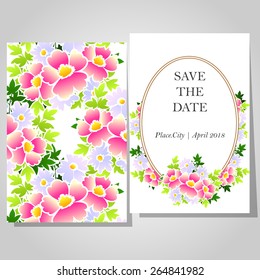 Wedding invitation cards with floral elements Wedding invitation cards with floral elements