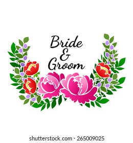 Wedding invitation cards with floral elements