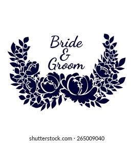 Wedding invitation cards with floral elements