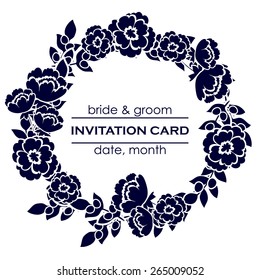 Wedding invitation cards with floral elements