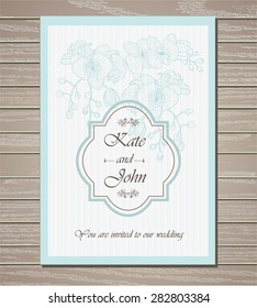 Wedding invitation cards with floral elements