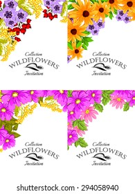 Wedding invitation cards with floral elements. 