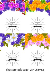Wedding invitation cards with floral elements. 