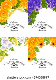 Wedding invitation cards with floral elements. 