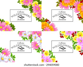 Wedding invitation cards with floral elements. 