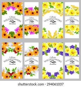 Wedding invitation cards with floral elements.