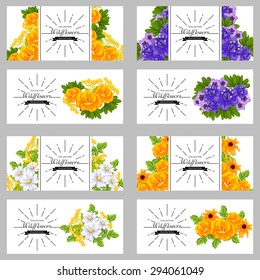 Wedding invitation cards with floral elements.