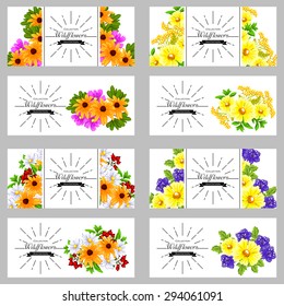 Wedding invitation cards with floral elements.