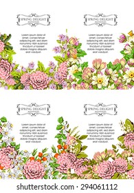 Wedding invitation cards with floral elements.