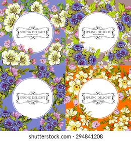 Wedding invitation cards with floral elements.