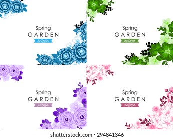 Wedding invitation cards with floral elements.
