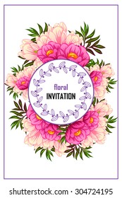 Wedding invitation cards with floral elements