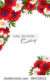 Wedding invitation cards with floral elements