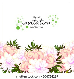 Wedding invitation cards with floral elements