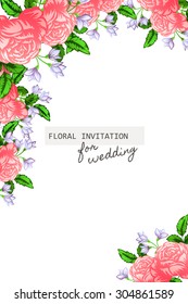 Wedding invitation cards with floral elements.