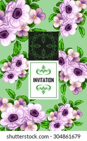 Wedding invitation cards with floral elements.