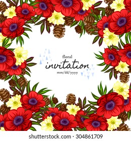 Wedding invitation cards with floral elements.