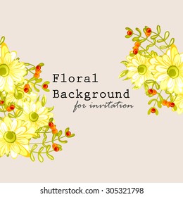 Wedding invitation cards with floral elements