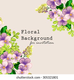 Wedding invitation cards with floral elements