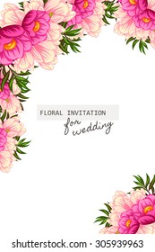 Wedding invitation cards with floral elements