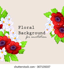 Wedding invitation cards with floral elements