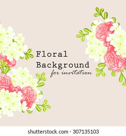 Wedding invitation cards with floral elements