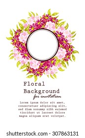 Wedding invitation cards with floral elements