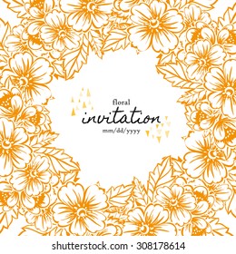 Wedding invitation cards with floral elements Wedding invitation cards with floral elements