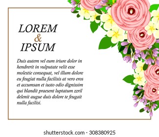 Wedding invitation cards with floral elements