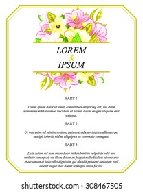 Wedding invitation cards with floral elements