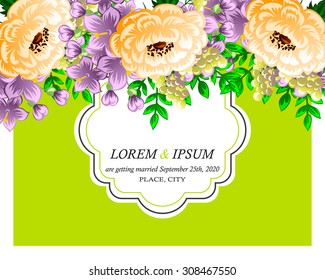 Wedding invitation cards with floral elements