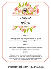 Wedding invitation cards with floral elements