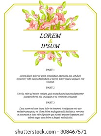 Wedding invitation cards with floral elements
