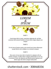 Wedding invitation cards with floral elements
