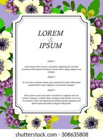 Wedding invitation cards with floral elements