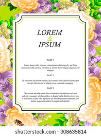 Wedding invitation cards with floral elements